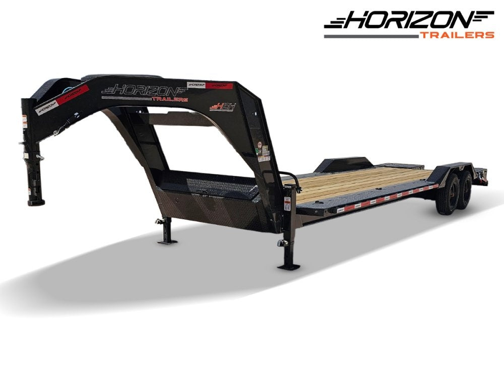 26' HEH Gooseneck Equipment Trailer Drive Over Fenders Mega Ramps - (2) 10K Axles 16126